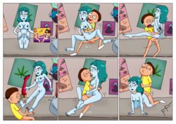 1boy 1girls feet female foot_fetish foot_folk foot_worship footjob male morty_smith planetina rick_and_morty soles