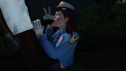 1boy 1girls 3d big_penis d.va dark-skinned_male dark_skin fellatio female interracial male night oral overwatch police_officer_d.va thatsnowygirl v