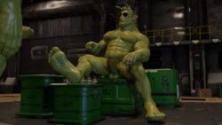 3d 3d_(artwork) anthro darkviperbara general_grawl male_only naked planet_51 tagme