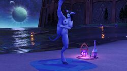 1girls 3d athletic athletic_female big_breasts blue_eyes blue_skin breasts draenei female female_only gymnastics hand_on_thigh leg_lift leg_up morilymory mory nipples pussy solo stretching tail thighs vagina warcraft world_of_warcraft wow