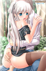 blue_eyes censored fingering hug kafu mabinogi nao sex thighhighs upright_straddle vaginal_penetration