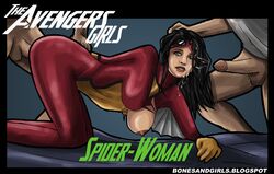 avengers bonesandgirls bonesjasper doggy_style forced humiliation jessica_drew large_penis marvel partial_male penis rape sex spider-man_(series) spider-woman tear