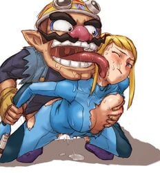 1boy 1girls artist_request bimbo blonde_hair blue_eyes blush bodysuit breast_grab breasts censored cum defeat_sex defeated denim facial_hair female gloves goggles gun handgun licking long_hair male mario_(series) metroid mustache nintendo one_breast_out pointy_ears ponytail pussy_juice rape restrained ripped_clothes ripped_clothing saliva samus_aran sex spandex straight straight_hair super_mario_bros. super_mario_land super_mario_land_2 super_smash_bros. super_smash_bros._brawl sweat tied_hair tongue torn_clothes torn_clothing wario wario_(series) wario_land warioware weapon wink zero_suit zero_suit_samus