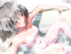 1girls bath bathtub female female_only ichigo_100 ichigo_100_percent minamito_yui nude pointy_chin shinozuka_jouji solo