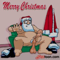 1boy animated balls ballsack beard christmas cock_ring cum cumshot dangling_testicles erection facial_hair human lights low_hanging_balls male male_only manly masculine masturbation mature_male nude_male penis santa_claus santa_costume santa_hat scrotum seated sextoon shaved_crotch smooth_skinned_male solo tagme testicles what white_hair