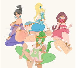 4girls 5boys anal anal_sex ass ass_focus assjob bayonetta bayonetta_(character) bayonetta_2 belly_dancer big_ass big_butt blonde_hair blue_eyes blue_lipstick blue_nails brown_hair bubble_ass bubble_butt butt_focus buttjob color colored_nails colored_sketch colorized covered_buttjob dark_hair dat_ass double_penetration ear_piercing earrings ears edit erect_nipples erection faceless_male facesitting female fingernails footjob gold gold_jewelry green_eyes green_hair green_lipstick green_nails harem harem_outfit hetero huge_ass interracial kid_icarus legoman lipstick male mario_(series) metroid multiple_boys multiple_girls nail_polish navel_piercing nintendo nipple_bulge nipple_piercing nipples palutena pauline pierced_ears piercing purple_lipstick purple_nails red_lipstick red_nails riding riding_penis samus_aran sex sketch small_penis straight straight_sex super_smash_bros. third-party_edit toenails vaginal_sex veil