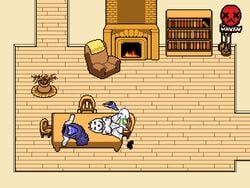 1boy 1boy1girl 1girls accurate_art_style animated asriel_dreemurr clothes female incest larger_female mayin mother mother_and_son on_table pixel_art size_difference smaller_male toriel undertale