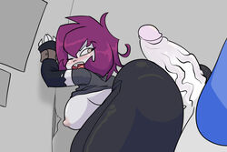 1boy 1girls aged_up ass assjob big_ass big_penis bigdad breasts buttjob clothing female female_focus gaz_membrane human invader_zim male nickelodeon nipples pale_skin penis source_request thicc_gaz thick_thighs thighs year_request