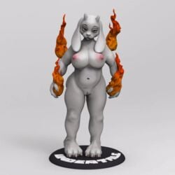 1:1 3d 3d_(artwork) animated bambookat digital_media_(artwork) female furry horns short_playtime solo toriel turntable_(animation) undertale video_games