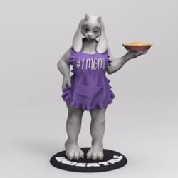 1:1 3d 3d_(artwork) animated anthro bambookat digital_media_(artwork) female furry horns short_playtime solo toriel turntable_(animation) undertale video_games