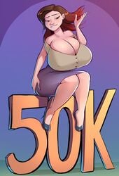 big_ass big_breasts big_butt big_hips big_thighs caiman2 cleavage emma_(emmabrave) emmabrave female female_focus female_only follower_celebration hourglass_figure huge_ass huge_breasts huge_butt huge_hips huge_thighs milestone_celebration oc original original_character solo solo_female tagme wide_hips