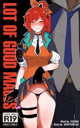 1boy 1girls battle_academia_jayce battle_academia_lux battle_academia_series blue_eyes colored cover_page doujinshi faceless_male heart-shaped_pupils hudak imminent_sex jayce_talis league_of_legends luxanna_crownguard panties red_hair skirt skirt_lift skirt_up