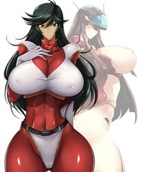 2020 2girls abs big_breasts black_hair bodysuit breasts brown_eyes curvaceous dark-skinned_female dark_skin female great_mazinger haganef huge_breasts human humanoid jun_hono large_breasts long_hair mazinger mecha multiple_girls muscular_female nipples pilot_suit rape restrained robot_girl thick_thighs torn_clothes venus_a wide_hips