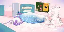 absurd_res anthro balls big_balls big_penis blush bodily_fluids circumcised clothing college cum cum_covered cum_everywhere cum_in_hair cum_on_arm cum_on_balls cum_on_face cum_on_ground cum_on_leg cum_on_self cum_on_tail cumshot demino_(deminothedragon) digital_media_(artwork) door dragon ejaculation erection excessive_cum footwear genital_fluids genitals hair hallway hi_res higgington horn huge_balls huge_cock humanoid_genitalia humanoid_penis hyper hyper_balls hyper_genitalia hyper_penis locker male messy nude orgasm penis poster scalie school shoes solo