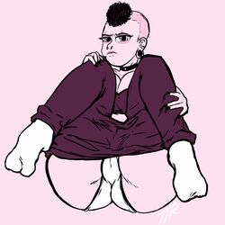 angry_face annoyed ass big_ass big_butt black_nails clothed collar eyeshadow female female_focus female_only gauged_ear goth goth_girl gothic grumpy holding_legs kojoarts legs_up naughtypaw_(artist) nervous non_nude nose_piercing painted_nails panties pussy pussy_visible_through_clothes shaved_head socks thick_thighs ttherandom tthrandom tthrandom_rp underwear