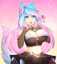1girls animal_ears blue_eyes blue_hair blush breasts edenia_euclase female female_only indie_virtual_youtuber large_breasts long_hair silvervale solo twitch virtual_youtuber vshojo wolf_ears wolf_girl wolf_tail