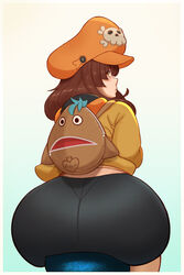 ass big_ass big_butt bike_shorts brown_hair caked_up cheesecake clothed_female dat_ass dumptruck_ass dumptruck_butt eye_contact fat_ass female fully_clothed guilty_gear hat huge_ass joylewds large_ass long_hair looking_at_viewer looking_back may_(guilty_gear) short_hair shorts solo thick_ass video_game_character video_game_franchise white_background