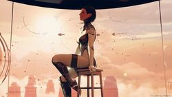 1girls 3d breasts eva_core female female_only major_guardian mass_effect solo stool