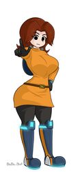 1girls big_breasts breasts dodo-bot female female_only mii mii_gunner mii_gunner_(smash_4) mob_face nintendo shoulder_length_hair solo_focus super_smash_bros. super_smash_bros._for_nintendo_3ds_and_wii_u tagme