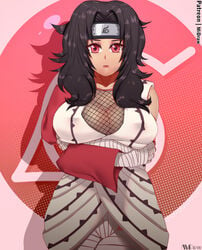 1girls alternate_version_available bandage bandaged_arm bandages big_breasts black_hair breasts busty cleavage clothed_female dress eyeshadow female female_focus female_only fishnet_shirt fishnets forehead_protector headband kurenai_yuhi large_breasts light-skinned_female light_skin lips lipstick long_hair looking_at_viewer makeup mature mature_female midraw milf naruto naruto_(classic) naruto_(series) naruto_shippuden pink_lips pink_lipstick pinup pose posing red_eyes shounen_jump solo solo_female solo_focus standing wide_hips yuuhi_kurenai