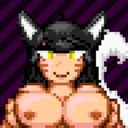 ahri breast_grab breasts hentaifan25 league_of_legends pixel_art self_upload smug