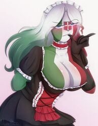 1girls big_breasts countryhumans countryhumans_girl fascist_italy_(countryhumans) female humanoid nomrico solo solo_female tagme