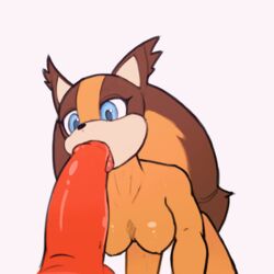 1boy 1girls animated anthro areolae badger big_penis blue_eyes breasts brown_fur echidna fellatio female furry huge_cock interspecies just_the_tip knuckles_the_echidna large_penis male narley nipples oral orange_fur penis red_penis sega sonic_(series) sonic_boom sticks_the_badger sticks_the_jungle_badger sticks_the_tejon straight sucking two_tone_fur unseen_male_face video_games