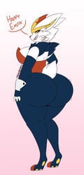 1girls alternate_version_available ass breasts bubble_butt cinderace cleo_(justkindahere) dewwydarts dewwydartz female female_cinderace female_only female_pokemon hourglass_figure huge_ass nintendo pokémon_(species) pokemon pokemon_ss thick_thighs wide_hips