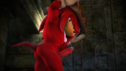 1boy 3d abs anthro big_penis cowboy_hat echidna erection furry hat knuckles_the_echidna looking_at_viewer male male_only muscular nude penis purple_eyes red_fur red_hair seductive sega solo sonic_(series) sonicfoxhound video_games