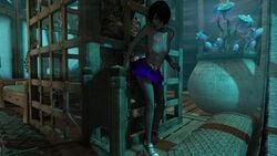 1boy 1girls 3d animated bethesda_softworks black_hair cage collar converse_shoes cum cum_on_body cum_on_breasts from_behind interspecies larger_male male/female male_penetrating_female miniskirt monster nipples pantyhose purple_skirt short_hair size_difference skirt skyrim smaller_female sound the_elder_scrolls troll troll_(skyrim) video webm