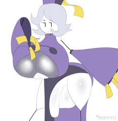 1futa balls balls_under_clothes bottomless_loincloth breasts cleavage cleavage_cutout clothed clothing flaccid futa_only futanari hourglass_figure huge_breasts huge_cock humanoid humanoid_penis hyper hyper_balls hyper_penis intersex jiangshi loincloth loincloth_lift monster_girl mostly_clothed nirriti original original_character penis penis_growth penis_out penis_under_clothes penis_under_loincloth purple_clothing sharp_tooth short_hair solo standing stick_figure stickfigure stickman teeth_showing thick_thighs underboob white_hair wide_hips wide_sleeves