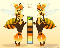 bee_girl breasts insect_girl nipples octavio-monstero original_character