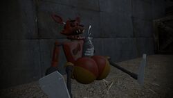 1boy 2017 3d animatronic anthro anthro_only anthrofied big_balls big_penis black_nose canid canine cock cum cumshot erection fetish five_nights_at_freddy's fox foxy_(fnaf) front_view furry furry_only gay genital_fluids genitals grey_penis hook hook_hand living_machine male male_only masturbation open_mouth pirate red_balls robot robotic_arm robotic_legs sharp_teeth sitting slayerthefox115 solo solo_male yellow_balls