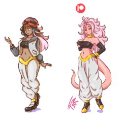 1girls 2010s android_21 before_and_after black_sclera breast_expansion breasts dark_persona dragon_ball dragon_ball_fighterz eye_color_change female fokk3rs gender_transformation hair_color_change hair_growth humanoid long_hair majin majin_android_21 mtf_transformation pink_skin pointy_ears red_eyes skin_color_change species_transformation tail transformation white_hair