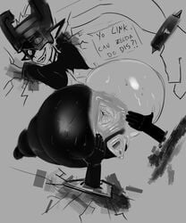 ass big_ass breasts dialogue english_text female huge_anus huge_ass imminent_anal imp_midna long_ears long_hair looking_at_viewer looking_back midna monochrome now_you're_thinking_with_portals portal presenting presenting_anus presenting_ass presenting_hindquarters presenting_pussy pussy saltychocolate3 shortstack small_breasts spread_anus spread_pussy spreading spreading_pussy text the_legend_of_zelda triangular_anus twilight_princess
