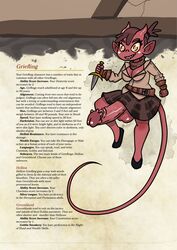 big_penis casual character_sheet clothing dnd dungeons_and_dragons enjoymentforced fondle forgotten_realms futa_only futanari huge_cock imp intersex jack_cayless penis_under_clothes penis_under_skirt tail tiefling weapon