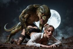 1boy 1girls ai_generated female_human female_human/male_feral female_human/male_monster feral_on_female feral_on_human full_moon interspecies interspecies_sex male_feral male_feral/female_human male_monster monster monster_on_female monster_on_human monster_penetrating noone3d petite slim slim_waist