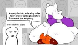 anthro ass bubble_butt english_text mammal no_panties sitting sitting_on_face soups_(superiorfox) superiorfox toriel undertale undertale_(series)