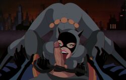 1boy 1girls batman batman:_the_animated_series batman_(series) catwoman erection female hentainador male oral oral_sex penis