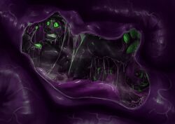 absurd_res anthro anthro_pred black_body black_fur bodily_fluids bodily_fluids_drip detailed_internal devourer_(razor_koopa) dragon dripping fangs feet felid foam fully_inside fur goo_creature goo_dragon goo_drip green_pawpads guts hi_res hindpaw horn inside_intestines inside_small_intestine inside_stomach intestinal intestinal_bulge intestinal_penetration intestines koshquasar larger_anthro larger_male larger_pred laski male male/male male_pred male_prey mammal muscular muscular_anthro muscular_male mythological_creature mythological_scalie mythology organs pantherine pawpads paws purple_body purple_flesh purple_insides purple_internal red_eyes saliva saliva_drip saliva_string scalie scared scared_expression scared_face sharp_teeth size_difference slime soft_vore spiked_tail spikes spikes_(anatomy) stomach_acid struggling struggling_prey tail teeth unwilling_prey vore wet wet_body willing_pred worried worried_face worried_look x-ray_view