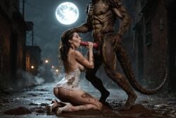 1boy 1girls ai_generated female_human female_human/male_feral female_human/male_monster feral_on_female feral_on_human full_moon interspecies interspecies_sex male_feral male_feral/female_human male_monster monster monster_on_female monster_on_human monster_penetrating noone3d petite slim slim_waist