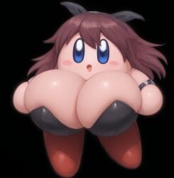 big_breasts boy copy ecstatic erection female fusion gender_transformation genderswap_(mtf) inhalation kawaii kirby kirby_(series) mizuki_shiranui mizuki_yukikaze taimanin_(series) translation vore