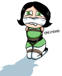 black_hair bondage buttercup_(powerpuff_girls) high_heels oncensored powerpuff_girls rope_bondage