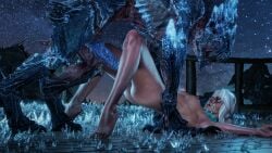 3d animal_genitalia armpits ass ass_up blendguardian breasts cd_projekt_red ciri completely_nude female green_eyes imminent_rape imminent_sex light-skinned_female mascara monster nipples nude scar spread_legs the_witcher_(series) the_witcher_3:_wild_hunt white_hair