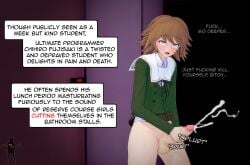 1boy 3d 3d_(artwork) big_penis cumming cumshot danganronpa danganronpa:_trigger_happy_havoc femboy fujisaki_chihiro jacking_off jerking_off koikatsu madam_caesar masturbation penile_masturbation penis ryona self_harm solo voyeur voyeurism