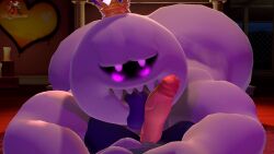 2boys 3d ass atc01194 big_ass blush boo_(mario) crown dumptruck_ass duo enormous_ass erection fat_ass gay genitals ghost human human_on_humanoid humanoid indoors interspecies king king_boo large_ass looking_at_viewer luigi's_mansion male male/male mario_(series) massive_ass nintendo open_mouth penis purple_eyes purple_tongue royalty sharp_teeth smile thick_ass tongue tongue_out unseen_male_face white_body