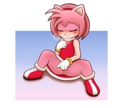 amy_rose anus bodily_fluids bottomless breast_grab breasts breath closed_eyes clothed clothing female finger_fuck fingering genitals hand_on_breast hi_res koufun masturbation nipple_outline pussy sega sitting solo sonic_the_hedgehog_(series) spread_legs spreading sweat vaginal_penetration