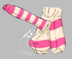 1boy anthro balls erect finn_(shewiff) furret heavy_balls huge_balls huge_cock large_balls large_penis male male_only onomatopoeia original_character penis pent_up pink_fur pokémon_(species) pokemon pokemon_gsc shewiff shiny_pokemon solo standing striped_body