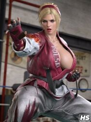 1girls 3d ass big_ass big_breasts blonde_hair breasts female female_only hagiwara_studio headband hi_res high_resolution highres lidia_sobieska namco ponytail prime_minister solo tagme tekken tekken_8 thick_thighs