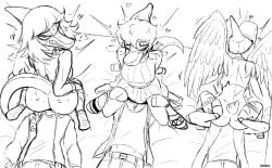 2025 anthro ass big_butt blind_date_(iwhtg_mod) blush bone_frill bottomwear bottomwear_down bubble_butt cavemanon_studios clothed clothing dinosaur facesitting fang_(gvh) feathered_wings feathers female frill_(anatomy) goodbye_volcano_high group hadrosaurid hair halter_top human i_wani_hug_that_gator jacket long_hair long_tail looking_back male male/female mammal mia_moretti monochrome ornithischian ornithopod pants pants_down parasaurolophus partially_clothed prehistoric_species pterodactylus pterosaur reptile scalie sharp_teeth short_tail sitting_on_another skirt snoot_game spiked_tail spikes spikes_(anatomy) sweater tail teeth topwear vivienne_(blind_date) wide_hipped_anthro wide_hipped_female wide_hips wings yeik_art